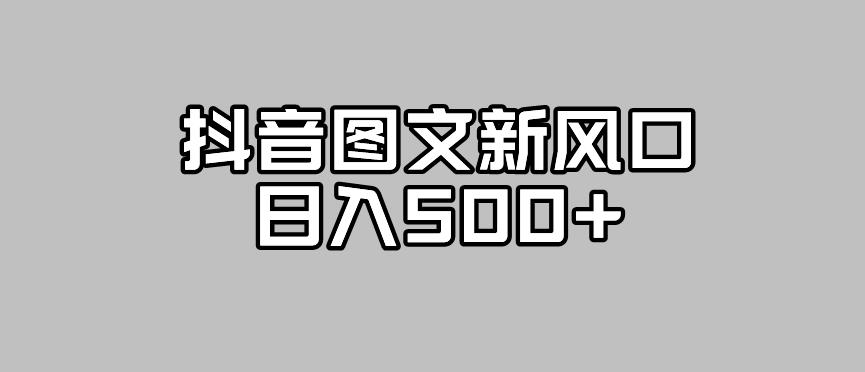 抖音图文最新风口，流量扶持非常高，日入500+【揭秘】-问小徐资源库
