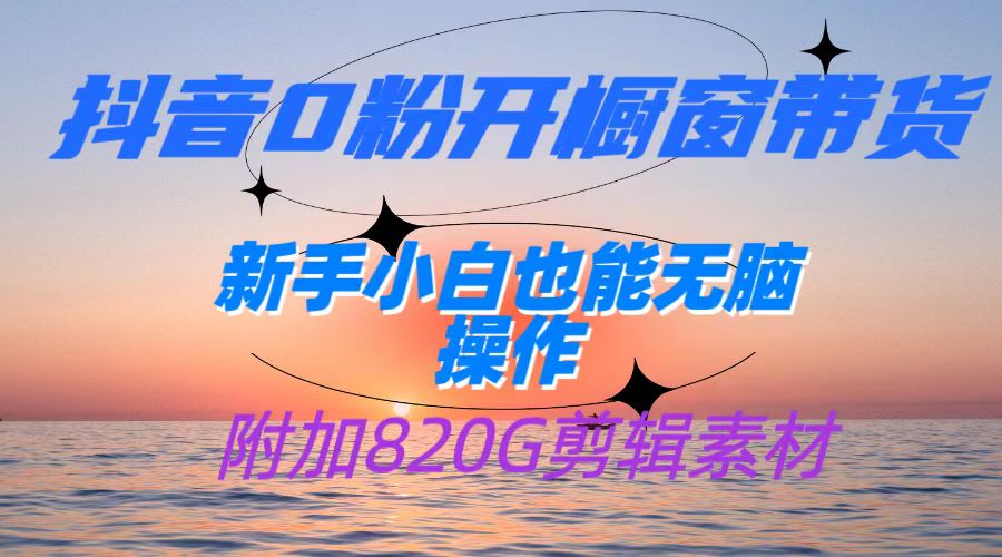 抖音0粉开橱窗带货，日入500+，新手小白也能无脑操作【附加820G剪辑资料】-问小徐资源库