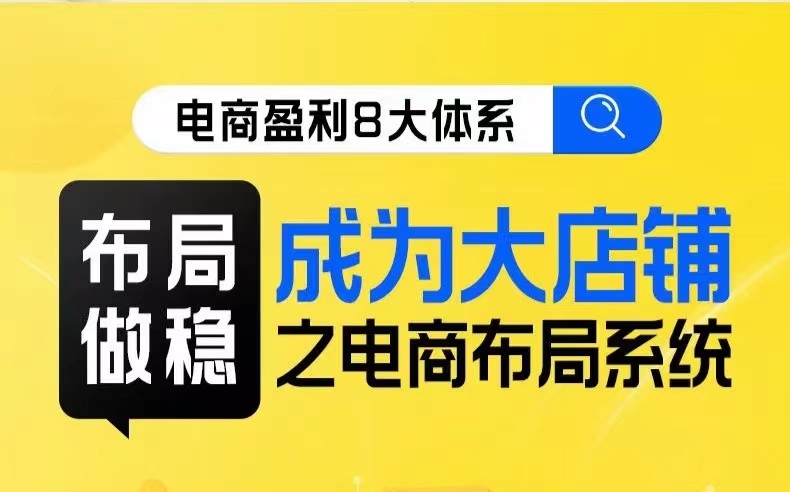 八大体系布局篇·布局做稳，成为大店的电商布局线上课-问小徐资源库