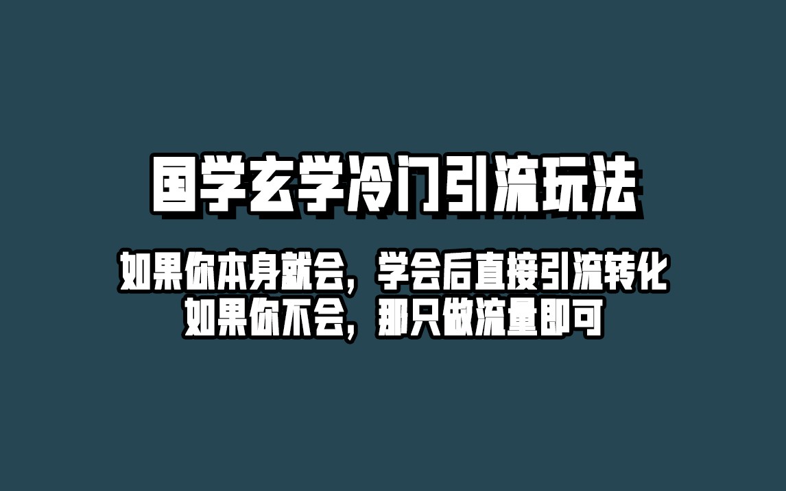 抖音玄学冷门玩法起号保姆级教程，单日引流100+精准玄学粉-问小徐资源库