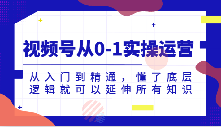 视频号从0-1实操运营，从入门到精通，懂了底层逻辑就可以延伸所有知识-问小徐资源库