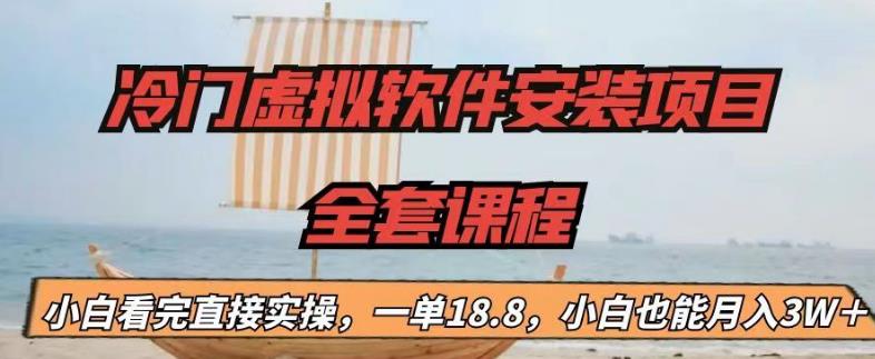 冷门虚拟软件安装项目，一单18.8，小白也能月入3W＋【揭秘】-问小徐资源库