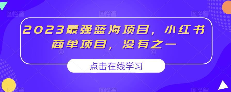 2023最强蓝海项目，小红书商单项目，没有之一【揭秘】-问小徐资源库