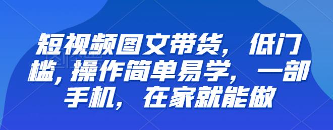 【推荐】短视频图文带货，低门槛,操作简单易学，一部手机，在家就能做-问小徐资源库