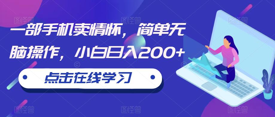 一部手机卖情怀，简单无脑操作，小白日入200+【揭秘】-问小徐资源库