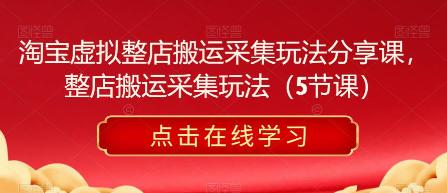 淘宝虚拟整店搬运采集玩法分享课，整店搬运采集玩法（5节课）-问小徐资源库