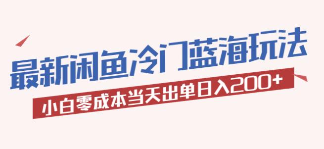 2023最新闲鱼冷门蓝海玩法，小白零成本当天出单日入200+【揭秘】-问小徐资源库