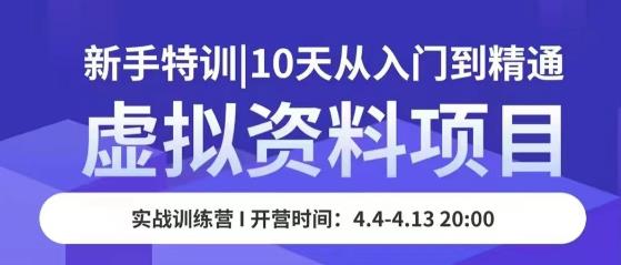 虚拟资料项目新手特训，10天从入门到精通，保姆级实操教学-问小徐资源库