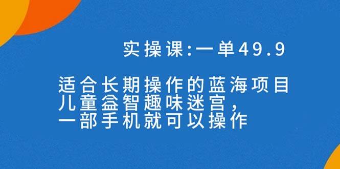 一单49.9长期蓝海项目，儿童益智趣味迷宫，一部-问小徐资源库